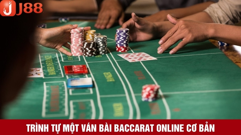 Các bước cụ thể để diễn ra một ván baccarat